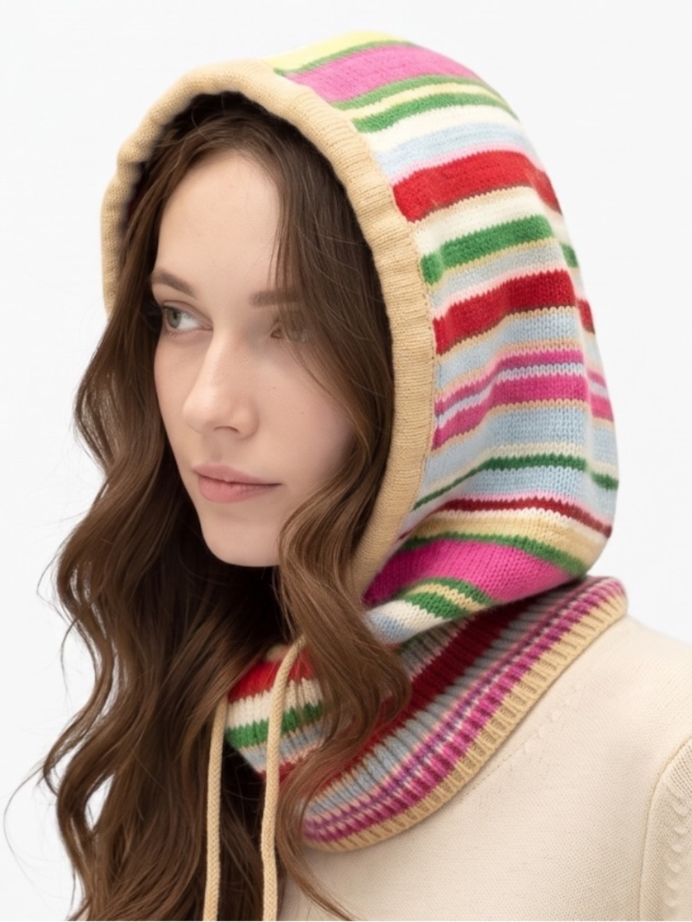 Gap CashSoft Drawcord Hood Multi Color Happy Stripe
